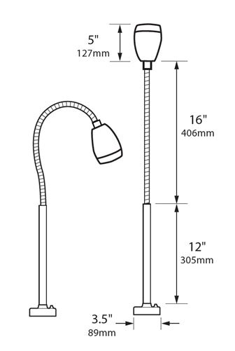 Focus Industries BQFD01L134SS 120v, Deck Mount BBQ Light, 7W PAR16 LED, 316 stainless steel housing