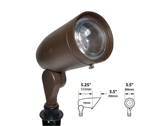 Focus Industries DL-20-AC-MR16-CAM 12V 75W MR16 Halogen Bullet Directional Light with Angle Collar, Camel Tone Finish