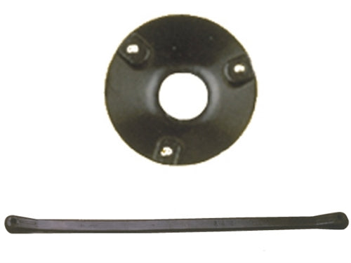 Focus Industries FA-24-TREE-10-BLT 12v tree mount brass canopy with 10" rubber strap, stretches to 15", Black Texture Finish