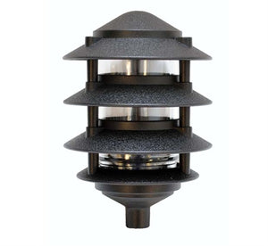Focus Industries FAL-04-FL26S3-TRC 120V 26W CFL spiral 4 Tier 6" Pagoda Hat, 3" Post Mount Base Area Light, Terra Cotta Finish