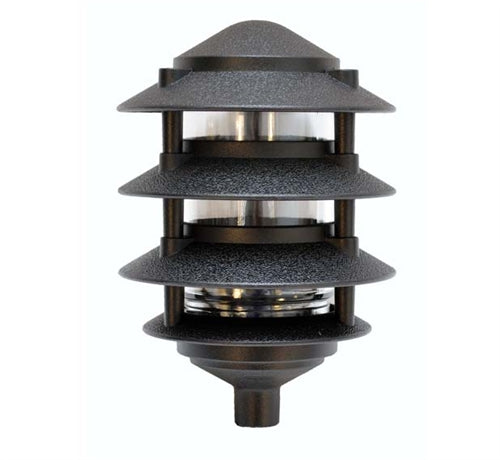 Focus Industries FAL-04-FL26S3-TRC 120V 26W CFL spiral 4 Tier 6" Pagoda Hat, 3" Post Mount Base Area Light, Terra Cotta Finish