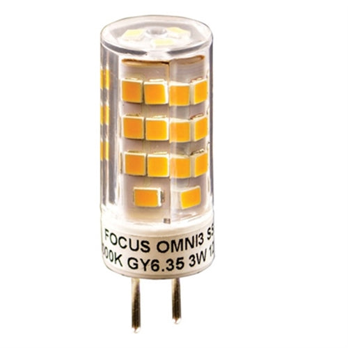 Focus Industries FL-LED-OMNI3120SSBP 3W Universal Plug and Play LED for GY6.35 Bi-Pin Base Socket