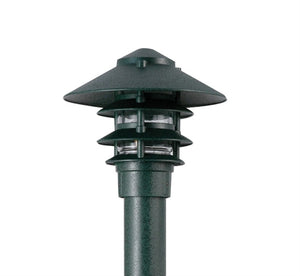 Focus Industries IAL-04-10NL3-ATV E26 Standard Base 4 Tier 10" Pagoda Hat, 3" Post Mount Base Area Light, Antique Verde Finish