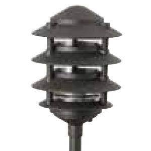 Focus Industries IAL-04-NL-BLT E26 Standard Base 4 Tier 6" Pagoda Hat Area Light, Black Texture Finish