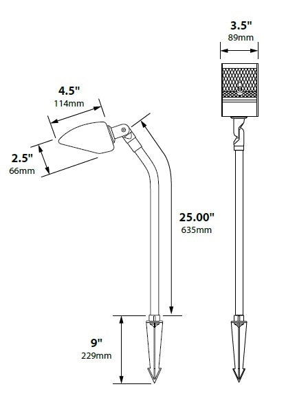 Focus Industries PGL02L12RBV 12V 3W Omni LED Cast Aluminum Putting Light with 25" Extension and Glass Lens, Rubbed Verde  Finish
