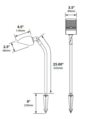 Focus Industries PGL02L12WTX 12V 3W Omni LED Cast Aluminum Putting Light with 25" Extension and Glass Lens, White Texture Finish