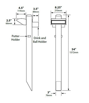 Focus Industries PGL042L12BRT 12V 2x3W Omni LED Cast Aluminum Putting Light with 54" ABS Post, Bronze Texture Finish