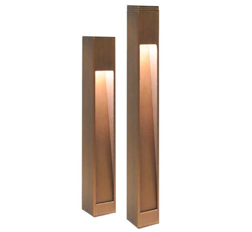 Focus Industries PL-23DM-18-ATV 12V 18W S8 Incandescent Square Bollard, Antique Verde Finish