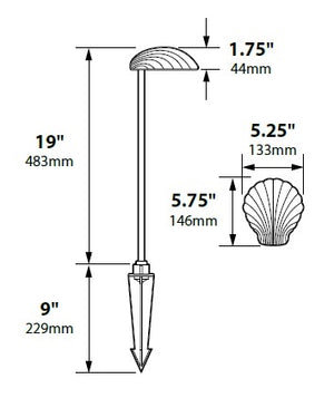 Focus Industries PL03DCL12HTX 12V 3W Omni LED Die Cast Aluminum Sea Shell Hat Path Light, Hunter Texture Finish