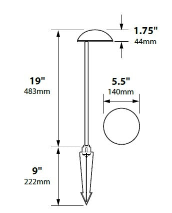Focus Industries PL05L12WBR 12V 3W Omni LED 5.5" Cast Aluminum Mushroom Hat Path Light, Weathered Brown Finish