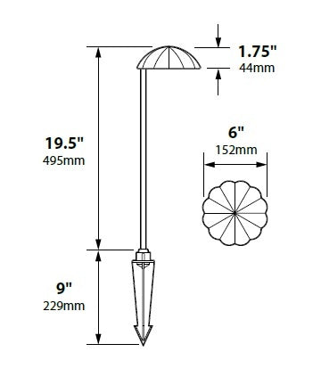 Focus Industries PL10L12CAM 12V 3W Omni LED Cast Aluminum Scallop Hat Path Light, Camel Tone Finish