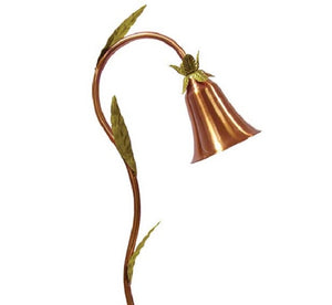 Focus Industries PL13L12CAR 12V 3W Omni LED 5" Spun Copper Bell Path Light with 3 Leaves, Copper Acid Rust Finish