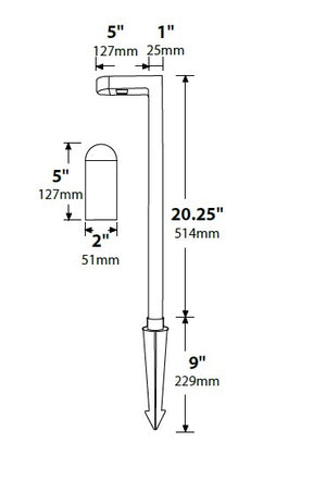Focus Industries PL17L12WIR 12V 3W Omni LED Extruded Aluminum L-Shape Path Light with Glass Lens, Weathered Iron Finish