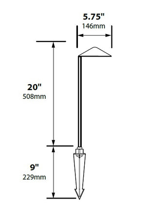 Focus Industries PL20L12RST 12V 3W Omni LED 5.75" Cast Aluminum China Hat Path Light, Rust Finish