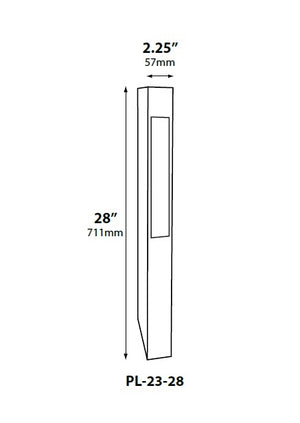 Focus Industries PL2328L12WIR 12V 3W Omni LED 28" Aluminum Bollard Path Light, Weathered Iron Finish