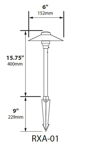 Focus Industries RXA01L12HTX 3W Omni LED 6" Adjustable Spun Aluminum China Hat Area Light, Hunter Texture Finish