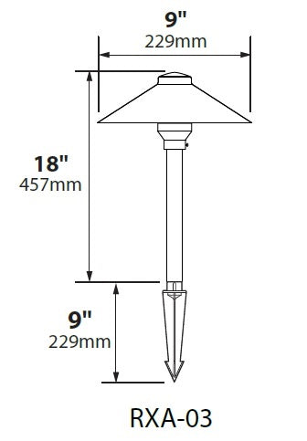 Focus Industries RXA03L12BLT 3W Omni LED 9" Remedy Adjustable Spun Aluminum China Hat Area Light, Black Texture Finish