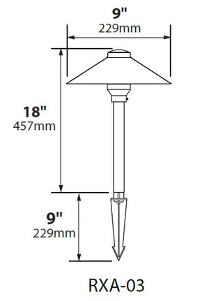 Focus Industries RXA03L12RBV 3W Omni LED 9" Remedy Adjustable Spun Aluminum China Hat Area Light, Rubbed Verde  Finish