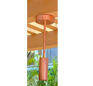 Focus Industries RXS-07-COP 12V 20W MR16 Halogen, Tube Shield Pendant Light, Unfinished Copper