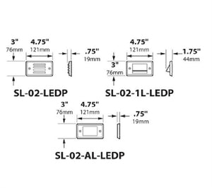 Focus Industries SL-02-LEDP-LUN 12V 4W LED Flat Panel 4 Louver Step Light, Luna Finish