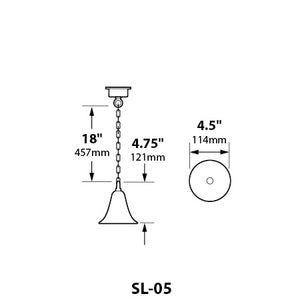 Focus Industries  3W OMNI LED, 4.5 " Aluminum Hanging bell, Jbox, Weathered Brown Finish