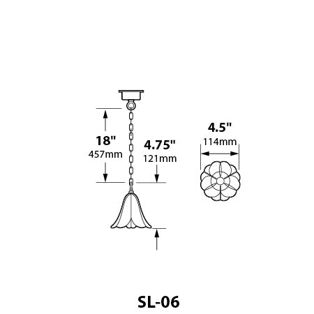 Focus Industries SL-06-LED3BRS 3W OMNI LED, 4.5" Brass Hang Tulip, Jbox, Brass Finish