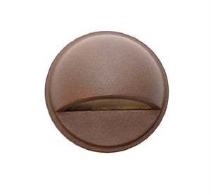 Focus Industries SL-07-SP-L4-WBR 2W Omni Mini LED Bi-Pin, Aluminum Surface Dome Step Light, PVC Post, Weathered Brown Finish