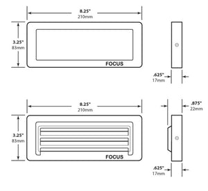 Focus Industries SL-08-ALLEDP8120VCPR 120V 8W Aluminum Flat Panel LED Brick Light, Chrome Powder Finish