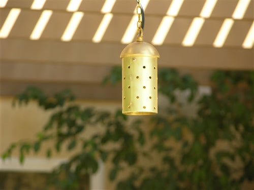 Focus Industries SL-15-LED3BRS 3W OMNI LED, Extruded Brass Hanging with Starlight Holes, Brass Chain, Jbox, Brass Finish