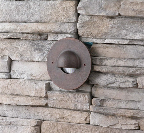 Focus Industries SL-24-LED3STU 3W OMNI LED Round Step Light, Cast Aluminum, Stucco Finish