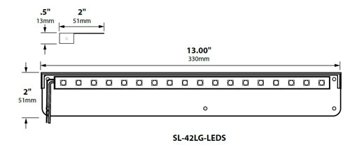 Focus SL-42-LG-LEDS-BLT 4W LED strip, Large 13" Aluminum Ledge Light, Black Textured