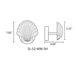 Focus Industries SL-52-SHLEDPBAV 4W 12V LED, Brass Shell Hat Wall Mount Light, Brass Acid Verde Finish