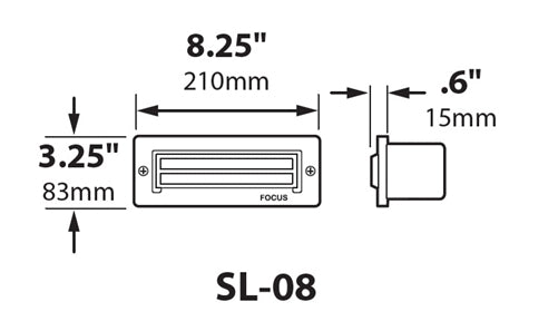 Focus Industries SL08L160CPR 120V Louvered Brick Light, 3W 120V LED Lamp, Chrome Powder Finish