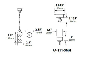 Focus Industries SL15L12STU 3W Omni LED Aluminum Hanging Starlight Step Light with Brass Chain and J-Box, Stucco Finish