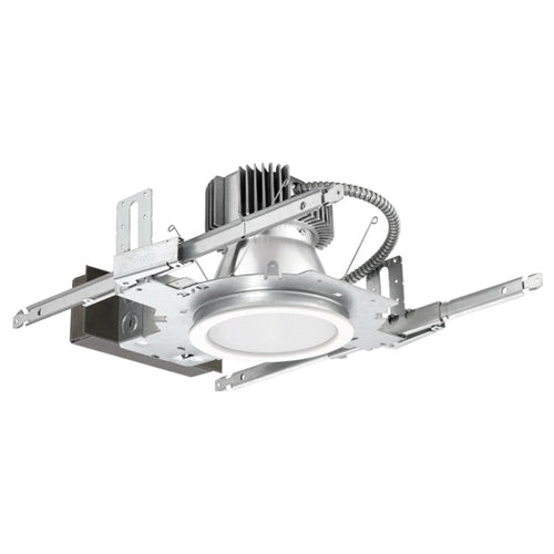 Gotham EVO6FS 27/20 SMO MVOLT EZ1 DFF 6" Food Service LED Downlight, 2700K, 2000 Lumens, Smooth Clear Lens, 120-277V, eldoLED 0-10V ECO Drive Dim to 1% Min, Flush Lensed White Painted Trim
