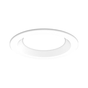 Gotham EVO6SH 30/20 SOL MVOLT EZ1 DFF 6" Shower LED Downlight, 3000K, 2000 Lumens, Textured Lens, 120-277V, eldoLED 0-10V ECOdrive, Flush Lensed White Painted Trim