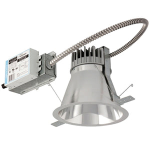 Gotham EVO8R 30/30 MWD 120 EDXB AR LSS 8" LED Retrofit Downlight, 3000K, 3000 Lumens, Medium Wide Distribution, 120V, eldoLED POWERdrive DMX with RDM, Clear Reflector, Semi-Specular Finish