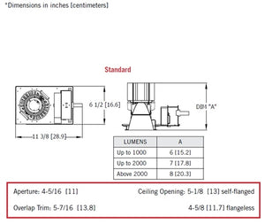 Gotham ICO4 35/45 90CRI 50D 120 GZ1 Incito 4" Round Downlight, 3500K, 4500 Lumens, 90 CRI, 50 Degrees Beam Angle, 120V, 0-10V Driver Dims to 1%