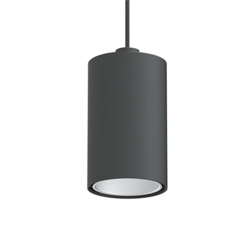 Gotham IVO4CYL PC D 10LM 35K 80CRI MD MIN10 MVOLT ZT L9 JBX CAN S20 E10WR P BR LD DBL 4" Round Pendant Mount Cylinder, Downlight, 1000 Lumens, 3500K, 80 CRI, Med Batwing, 10% Dim, 120-277V, 0-10V, 9" Length, Matte Black