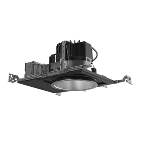 Gotham IVO6 D 15LM 40K 80CRI MWD MIN10 MVOLT ZT NCH P AR LSS F 6" New Construction Non IC Round Recessed LED, 1500 Lumens, 4000K, 80 CRI, Med Wide Batwing Dist, Dim to 10%, 120-277V, 0-10V, Clear Anodized Open Reflector, Semi-Specular Self-Flanged