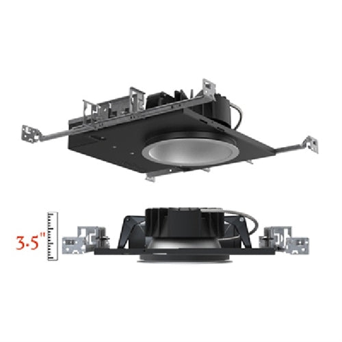 Gotham IVO6S D 25LM 30K 80CRI MD MIN10 MVOLT ZT ICAT P AR LD F 6" IC Shallow Recessed LED Downlight, 2500 Lumens, 3000K, 80 CRI, Med Batwing Dist, 10% Dim Lvl, 120-277V, 0-10V, Open Reflector Clear Anodized Trim, Matte Diffuse Trim, Self Flanged