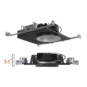 Gotham IVO6S D 25LM 35K 80CRI MD MIN10 MVOLT ZT ICAT P AR LD F 6" IC Shallow Recessed LED Downlight, 2500 Lumens, 3500K, 80 CRI, Med Batwing Dist, 10% Dim Lvl, 120-277V, 0-10V, Open Reflector Clear Anodized Trim, Matte Diffuse Trim, Self Flanged