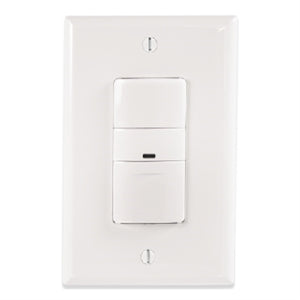 Greengate OSW-P-010-G 1200W 120V/AC-60Hz / 2200W 277V/AC-60Hz LED and Fluorescent Single Pole / 3-Way 0-10V Occupancy Dimmer Sensor, Gray