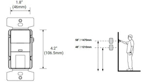 Greengate OSW-P-1001-MV-G Single Level Wall Switch Sensor (Ground Required), 180 Degree and 1000 Sq Ft Coverage, 120-277V, Gray