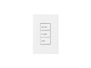Greengate RC-3TLB-Z3D-W Room Controller Wallstation, 3 large buttons (Zone 3 On/Off, Zone 3 UP, Zone 3 DN), White Finish