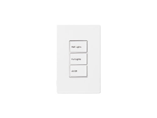 Greengate RC-3TLB-Z3D-W Room Controller Wallstation, 3 large buttons (Zone 3 On/Off, Zone 3 UP, Zone 3 DN), White Finish