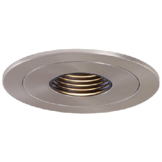 Halo Recessed 1419SN 4" Low Voltage Pinhole Downlight Baffle Trim, Black Baffle with Satin Nickel Trim Ring