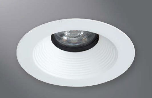 Halo Recessed Lighting 1431BBWF 4" Conical Baffle, Open Trim, 35° Tilt, Black Baffle, White Flange
