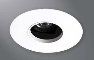 Halo Recessed Lighting 1435MWWB  4" Round Pinhole with Oculus, Open, 35° Tilt, Matte White, White Baffle