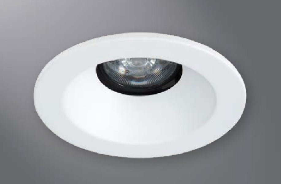 Halo Recessed 1440MWWF 4" Line Voltage Conical Reflector, Open, 35 Degree Tilt, Matte White, White Flange
